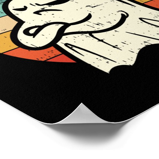 S is Boo Sheet Ghost Retro Halloween Kostuum manne Poster (Hoek)