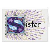 S is for Sister Card (Voorkant Horizontaal)