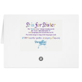 S is for Sister Card (Achterkant Horizontaal)