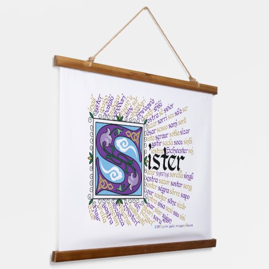 S is for Sister Tapestry Hangend Wandkleed (Gebogen)
