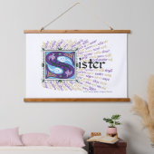 S is for Sister Tapestry Hangend Wandkleed (Slaapkamer)