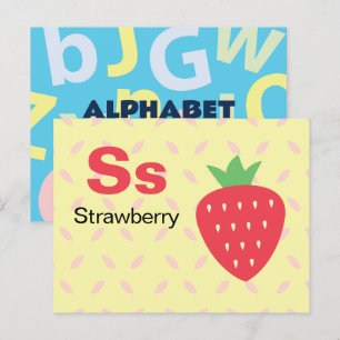 S is voor Aardbei - Alphabet Flash Kaart