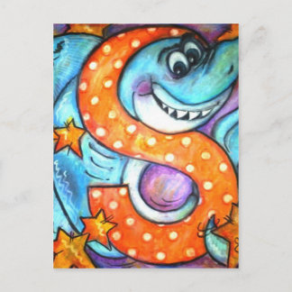 S is voor haaien briefkaart