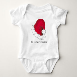 S is voor Santa Merry Red Santa Claus Pet Romper