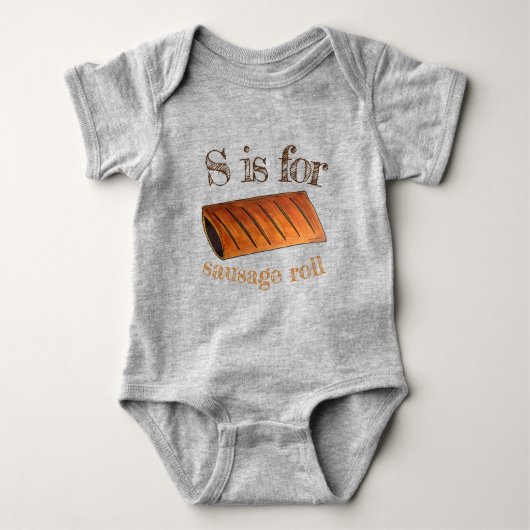 S is voor Sause Roll British Savory Pastry Snack Romper (Voorkant)