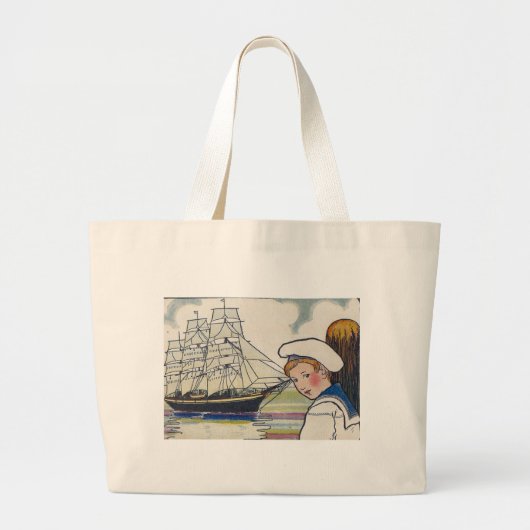 S is voor schip grote tote bag (Voorkant)