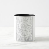 S is voor Seahorse Monogram Mok (Midden)