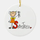 S is voor Seamstress Keramisch Ornament (Voorkant)