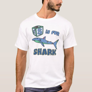 S is voor Shark Toddler T-Shirt (White Outline)