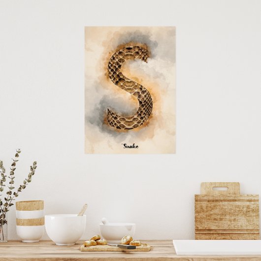 S is voor slang poster (Keuken)