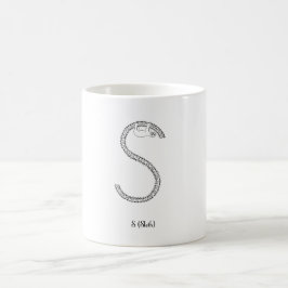 S is voor sleuf koffiemok