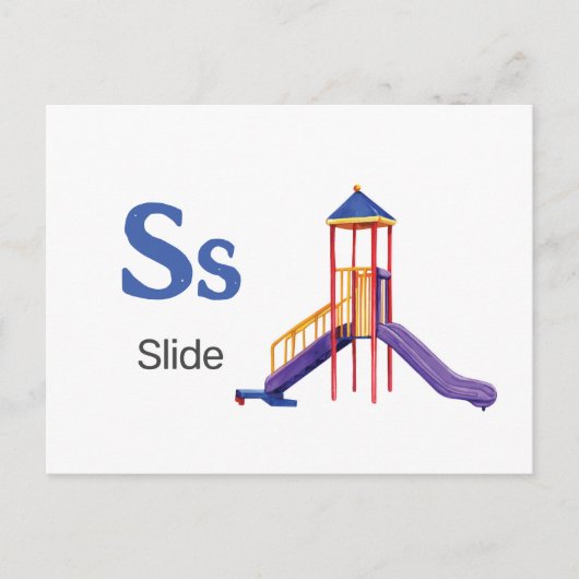 S is voor Slide - Alfabet Flash Kaart (Voorkant)