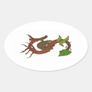 S is voor Sloth Oval Sticker