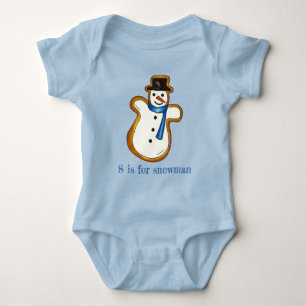 S is voor Snowman Snow Man Winter Kerstfeestdag Romper