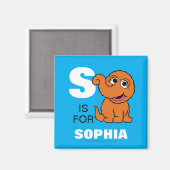 S is voor Snuffleupagus | Jouw namen toevoegen Magneet (Voorkant / Achterkant)