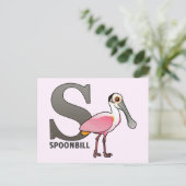 S is voor Spoonbill Briefkaart (Staand voorkant)