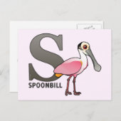 S is voor Spoonbill Briefkaart (Voorkant / Achterkant)
