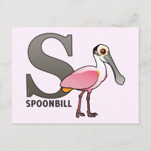 S is voor Spoonbill Briefkaart
