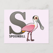 S is voor Spoonbill Briefkaart (Voorkant)