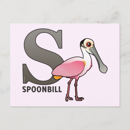 S is voor Spoonbill Briefkaart (Voorkant)