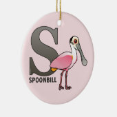 S is voor Spoonbill Keramisch Ornament (Rechts)