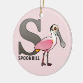 S is voor Spoonbill Keramisch Ornament (Links)