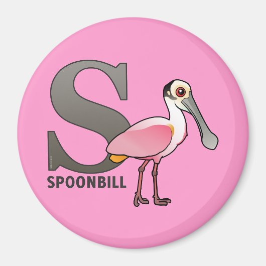 S is voor Spoonbill Magneet (Voorkant)