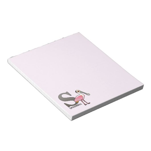 S is voor Spoonbill Notitieblok (Schuin)