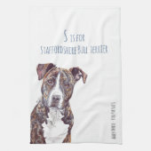 S is voor Staffordshire Bull Terrier Theedoek (Verticaal)