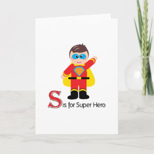 S is voor Super Hero Loveable Letters Wenskaart Kaart