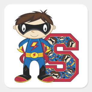 S is voor Superhero Vierkante Sticker