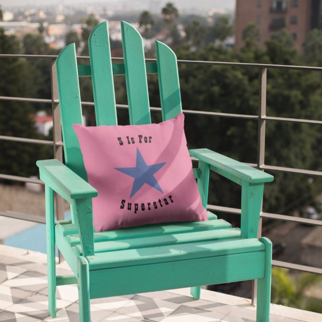 S is voor Superstar-Sierkussen Kussen (Creator heeft geüpload)