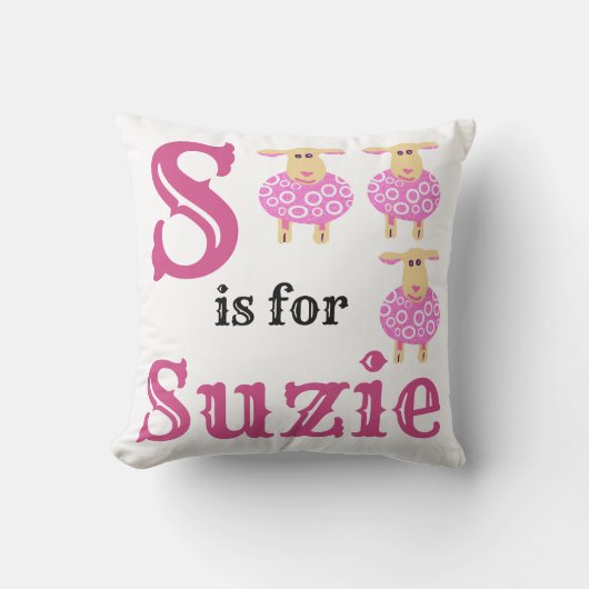 S is voor Suzie Worp Kussen (Voorkant)