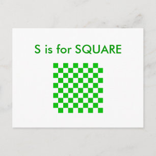 "S" is voor vierkant alfabet Flashcard Briefkaart