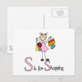 S is voor winkelen briefkaart (Voorkant / Achterkant)