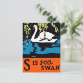 S is voor Zwanen Poster Briefkaart (Staand voorkant)