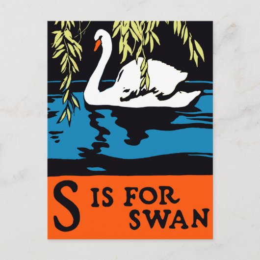 S is voor Zwanen Poster Briefkaart (Voorkant)