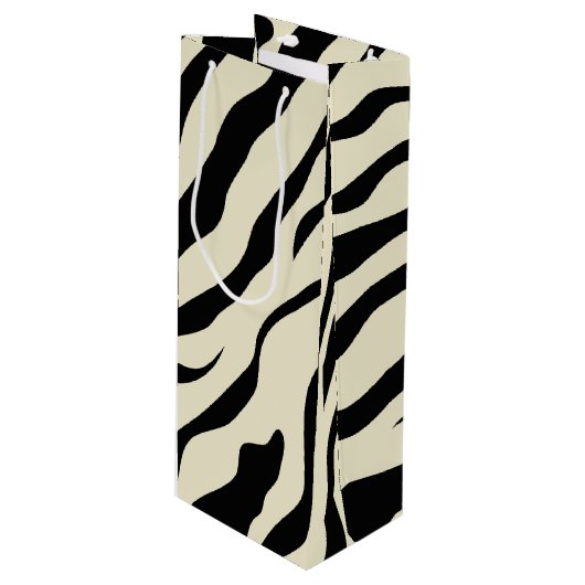 S.K. Zebra Fever Gift Bag Wijn Cadeautas (Voorkant Gekanteld)