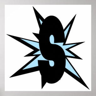 S letter als striptekening S initialen alfabet Poster