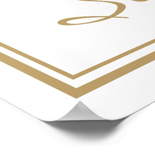 S Letter Gold Monogram Oranje bloemen Poster (Hoek)