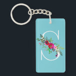S Letter Initiaal Monogram Bloemen Aangepaste Kleu<br><div class="desc">Pas indien gewenst met een willekeurige tekst aan.</div>