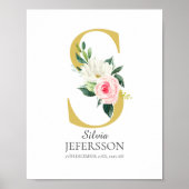 S Letter-monogram met Poster bloemen (Voorkant)