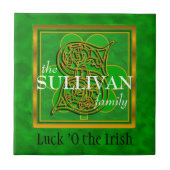 S "Luck of the Irish" Family Custom Monogram Tile Tegeltje (Voorkant)