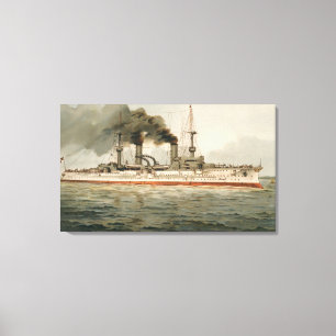 S.M. Grosse Kreuzer 'Furst Bismarck' (H.M. Geweldi Canvas Afdruk