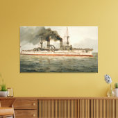 S.M. Grosse Kreuzer 'Furst Bismarck' (H.M. Great C Canvas Afdruk (Insitu (Woonkamer))