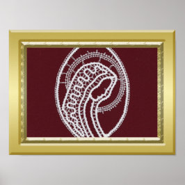 S. Mary Deluxe Gold border lijst aangepaste foto Poster