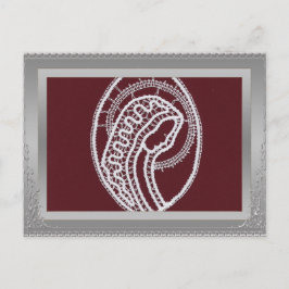 S. Mary Elegant Silver Border lijst, aangepaste fo Briefkaart