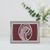 S. Mary Elegant Silver Border lijst, aangepaste fo Briefkaart (Staand voorkant)