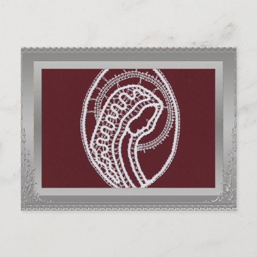 S. Mary Elegant Silver Border lijst, aangepaste fo Briefkaart (Voorkant)