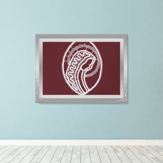 S. Mary Elegant Silver Border lijst, aangepaste fo Canvas Afdruk (Insitu (Houten vloer))